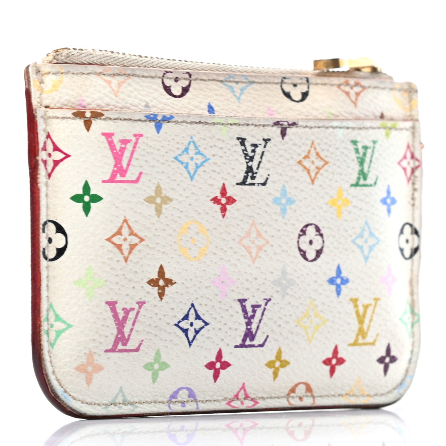 Monogram Multicolor Key Pouch White Litchi