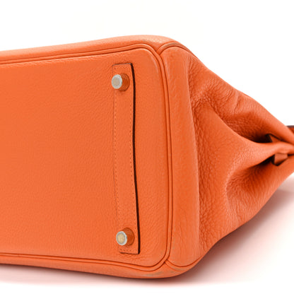Hermes Taurillon Clemence Birkin 30 Orange 10 of 14