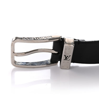 Louis Vuitton Calfskin 35mm Pont Neuf Belt 75 30 Black 3 of 7