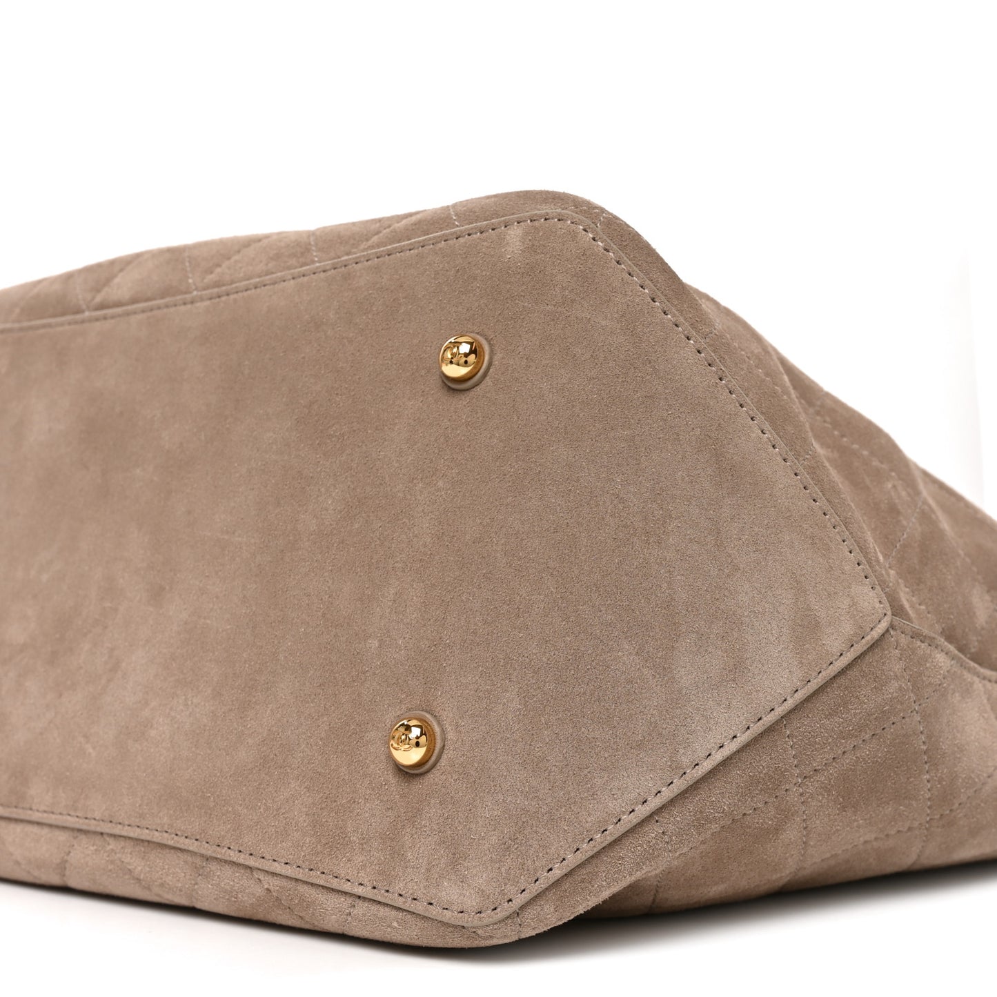 Suede CC Large Bucket Bag Grey