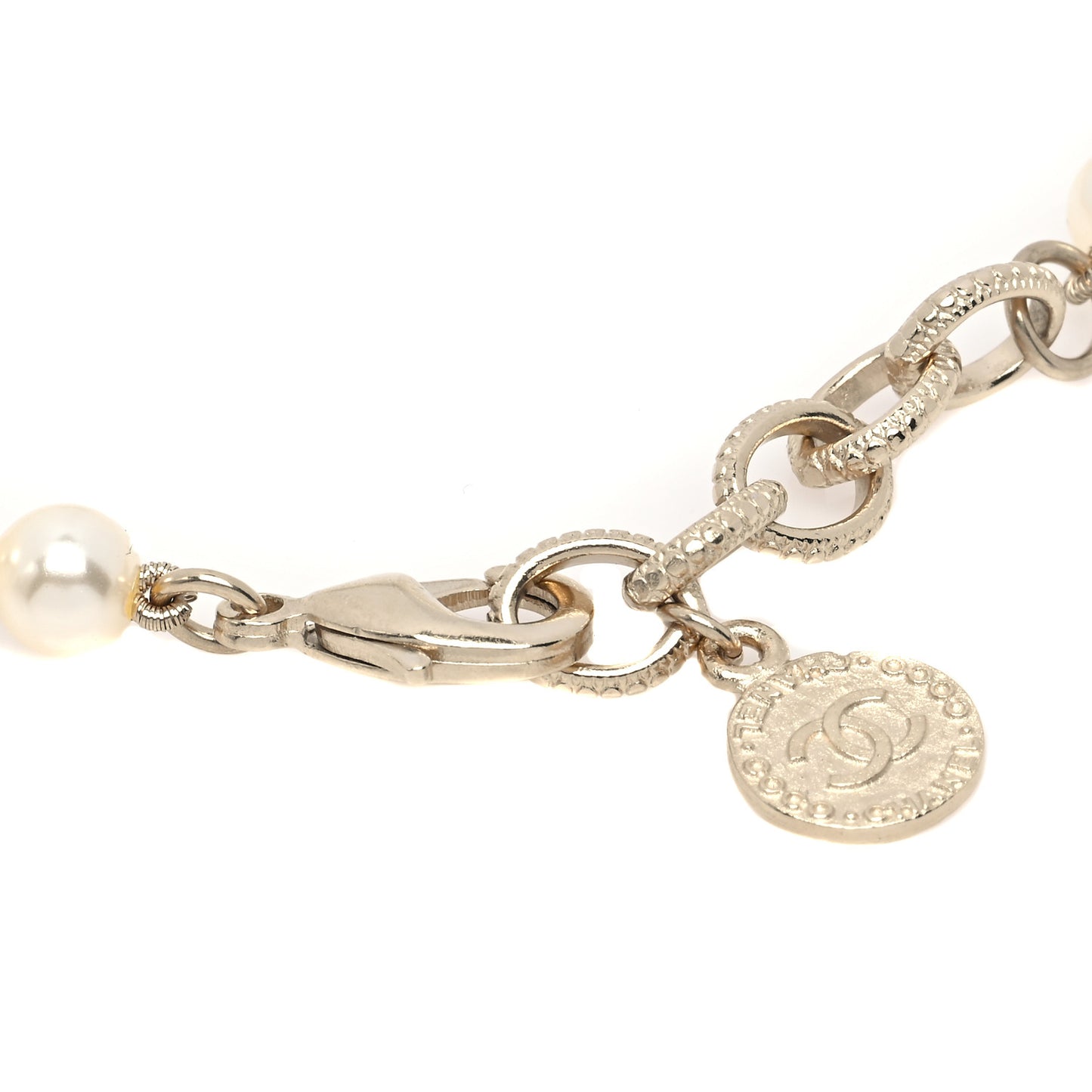 Pearl CC 100th Anniversary Necklace Light Gold