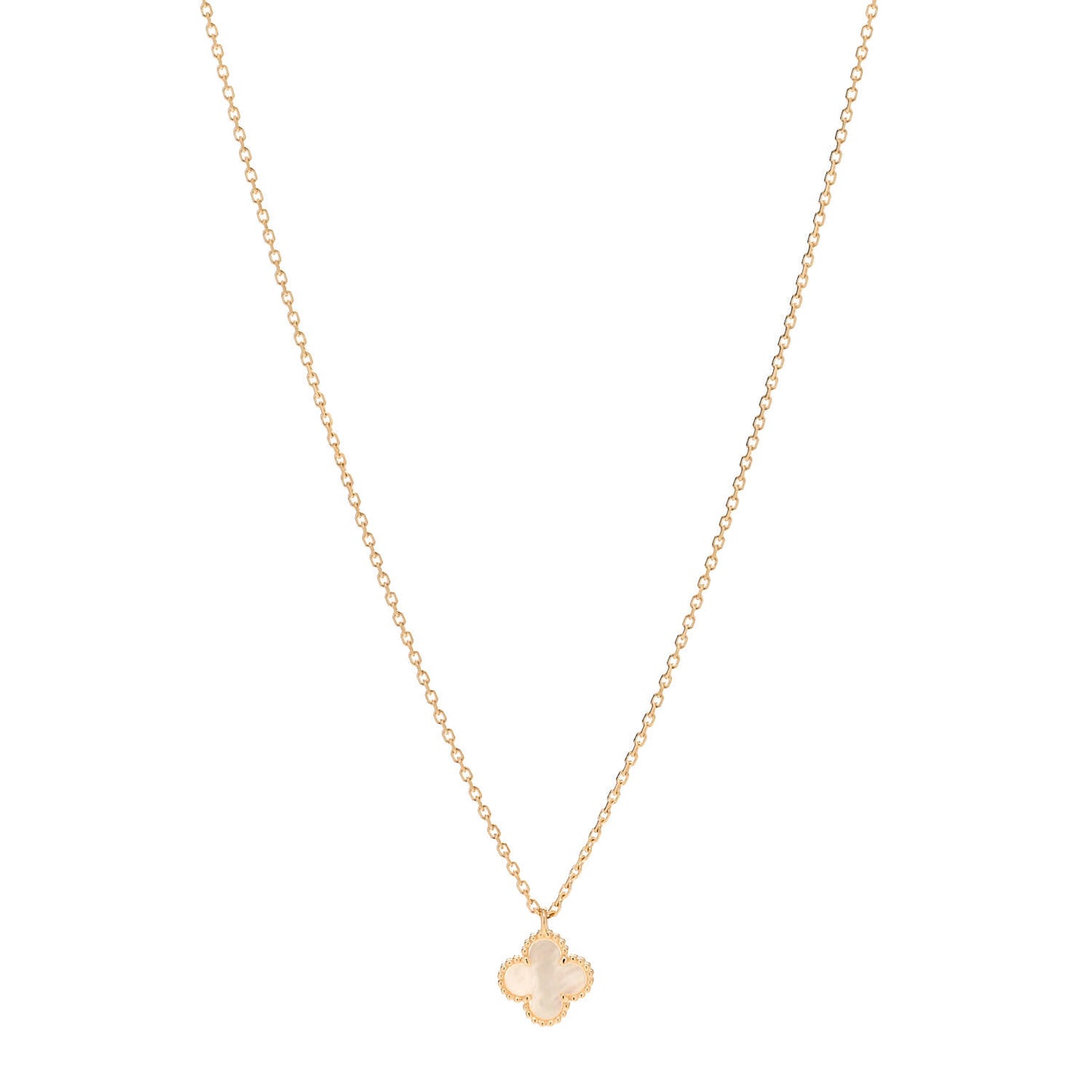 18K Yellow Gold Mother of Pearl Sweet Alhambra Pendant Necklace