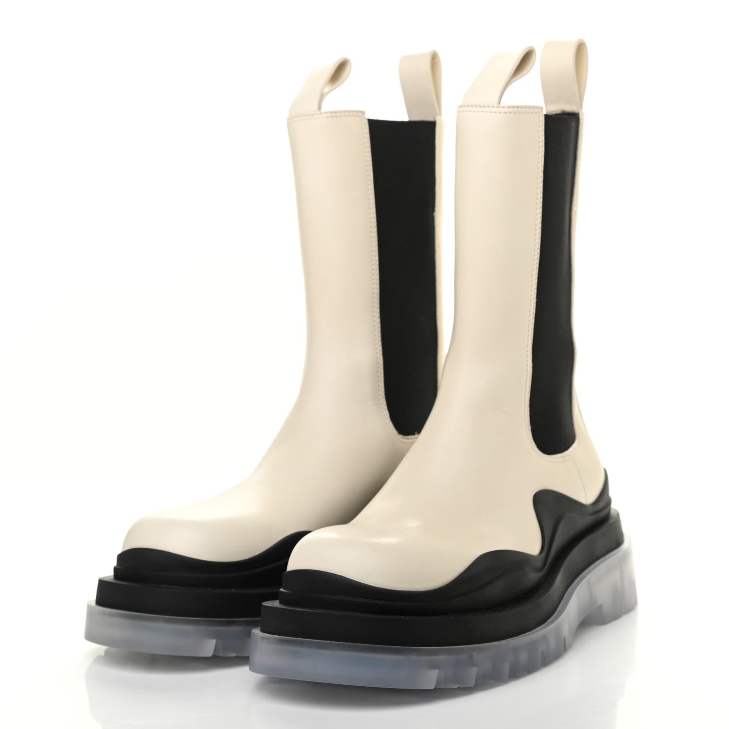 Bottega Veneta Calfskin The Tire Chelsea Boots 37.5 Wax Black Transparent 6 of 20
