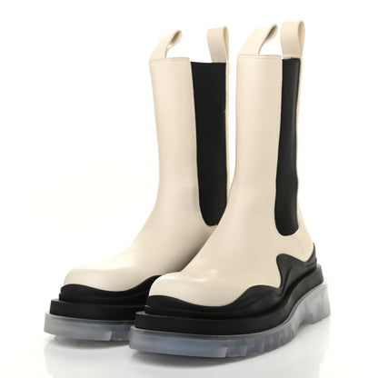 Bottega Veneta Calfskin The Tire Chelsea Boots 37.5 Wax Black Transparent 6 of 20
