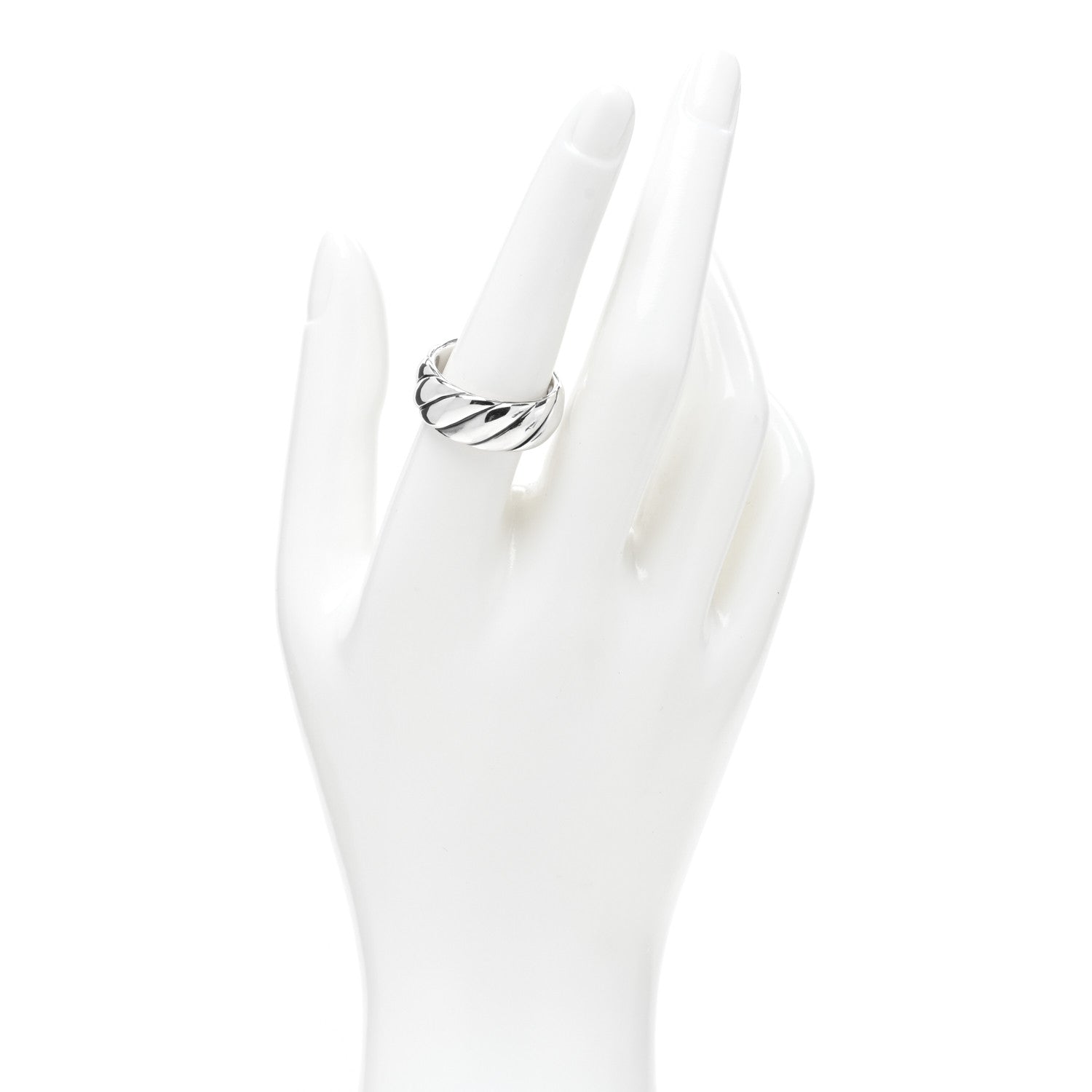 David Yurman Sterling Silver 9mm Sculpted Cable Band Ring 57 8 2 of 4