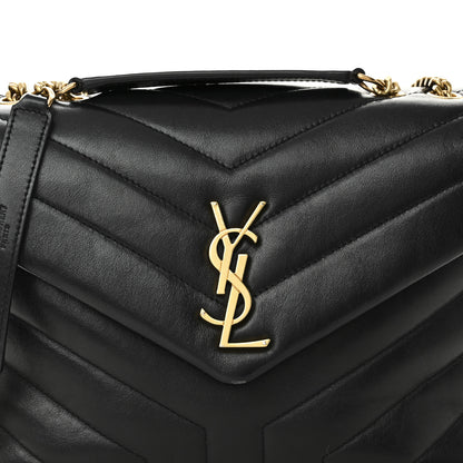 Saint Laurent Calfskin Y Quilted Monogram Small Loulou Chain Satchel Black 8 of 11