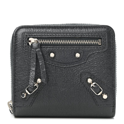 Balenciaga Agneau Classic Silver Hardware Compact Wallet Gris Fossile 1 of 9