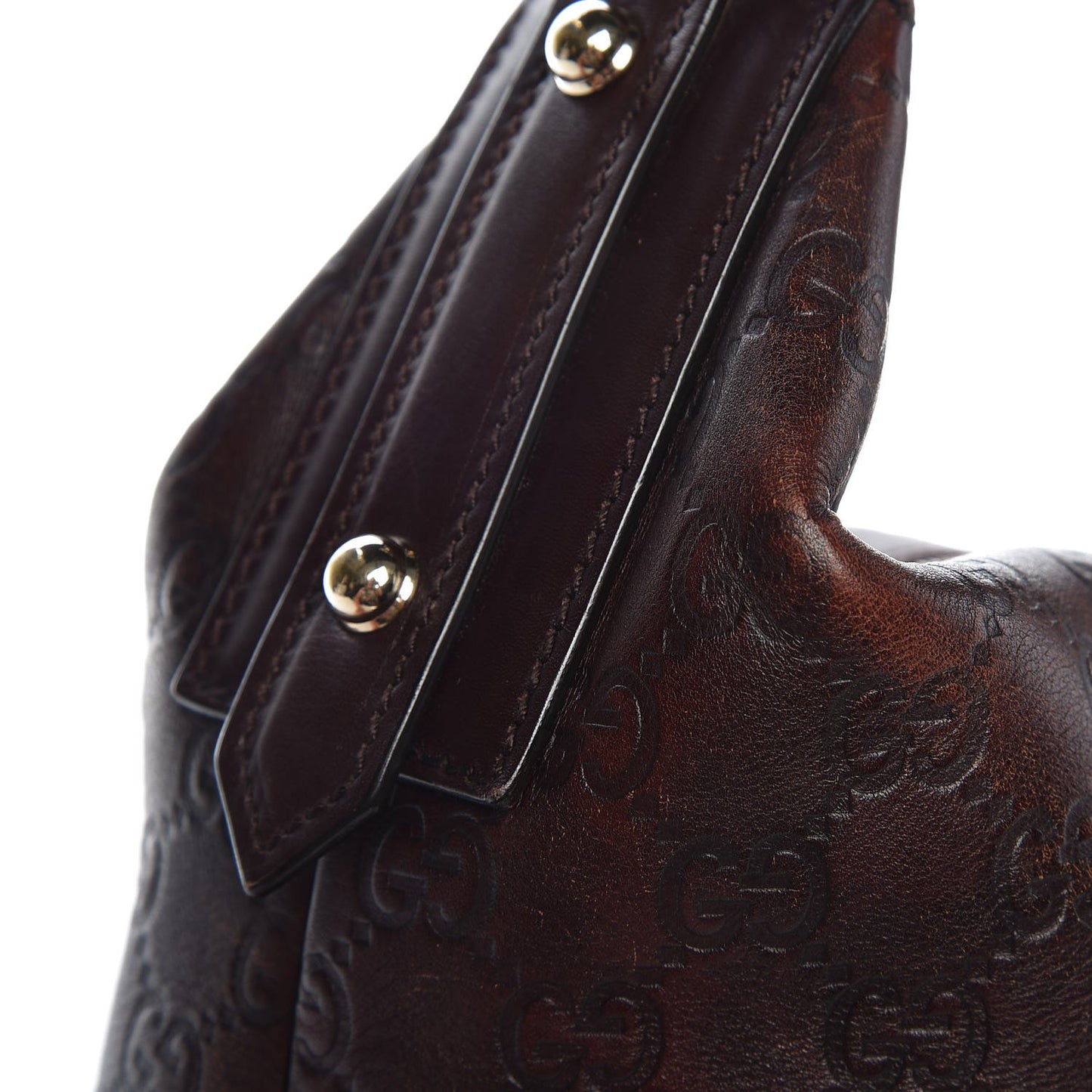 Guccissima Medium Horsebit Chain Hobo Dark Brown