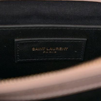 Saint Laurent Calfskin Suede Matelasse Chevron Medium Monogram College Bag Rose Poudre 7 of 11