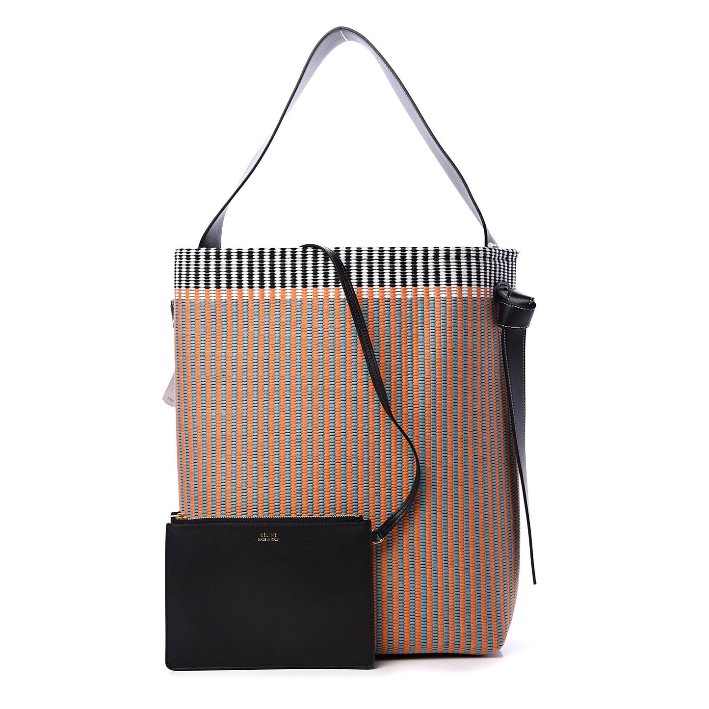 Woven Canvas Small Twisted Cabas Multicolor