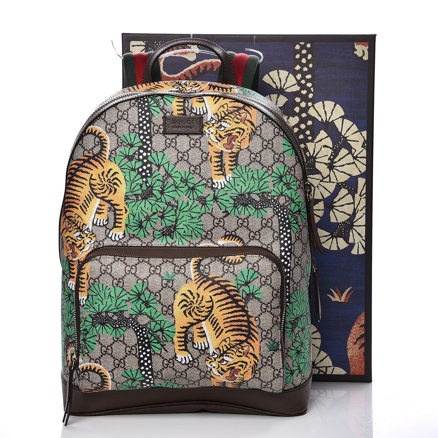 Gucci GG Supreme Monogram Bengal Web Day Backpack Beige Yard 10 of 10