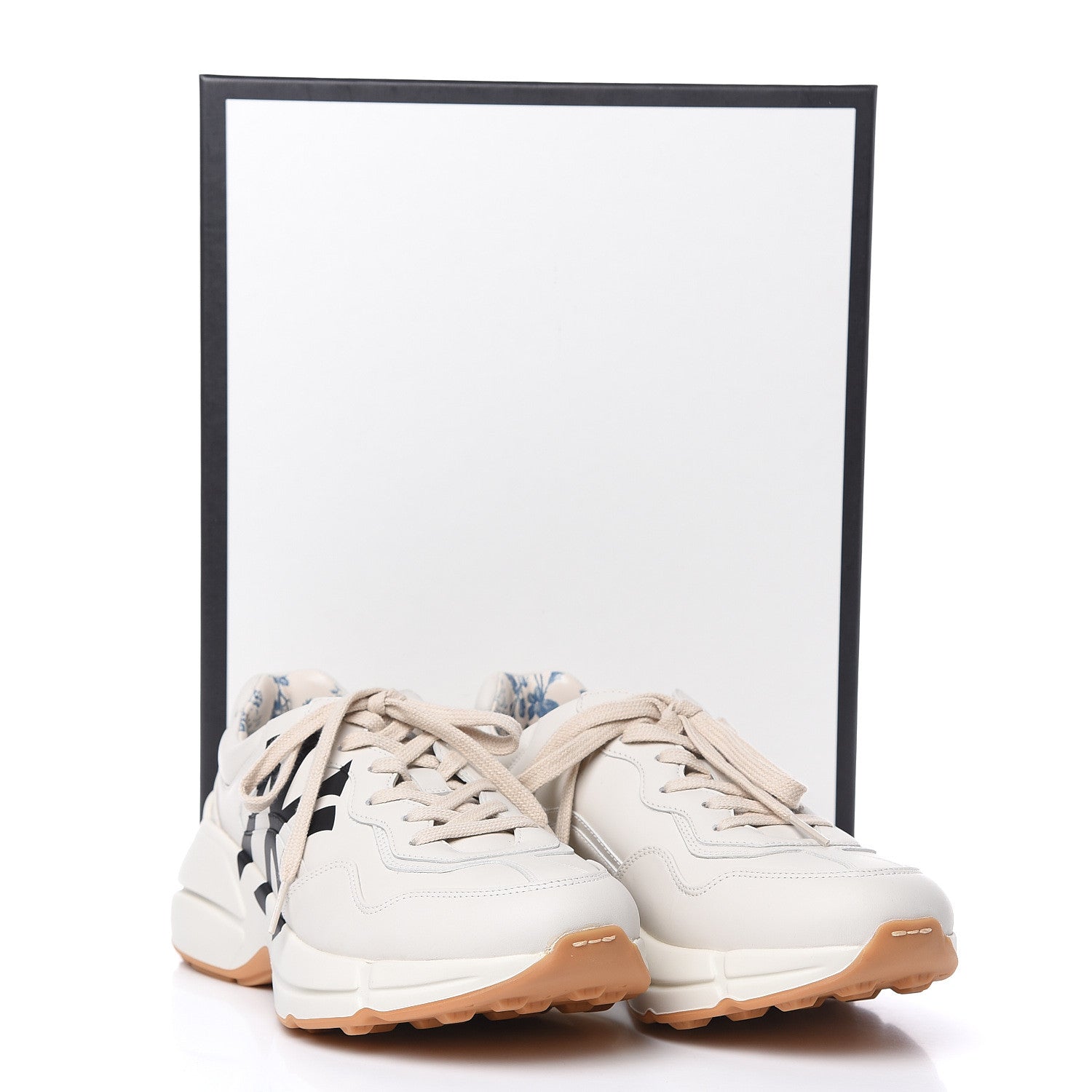 Gucci X MLB Calfskin NY Yankees Mens Rhyton Sneakers 7 Mystic White 9 of 9