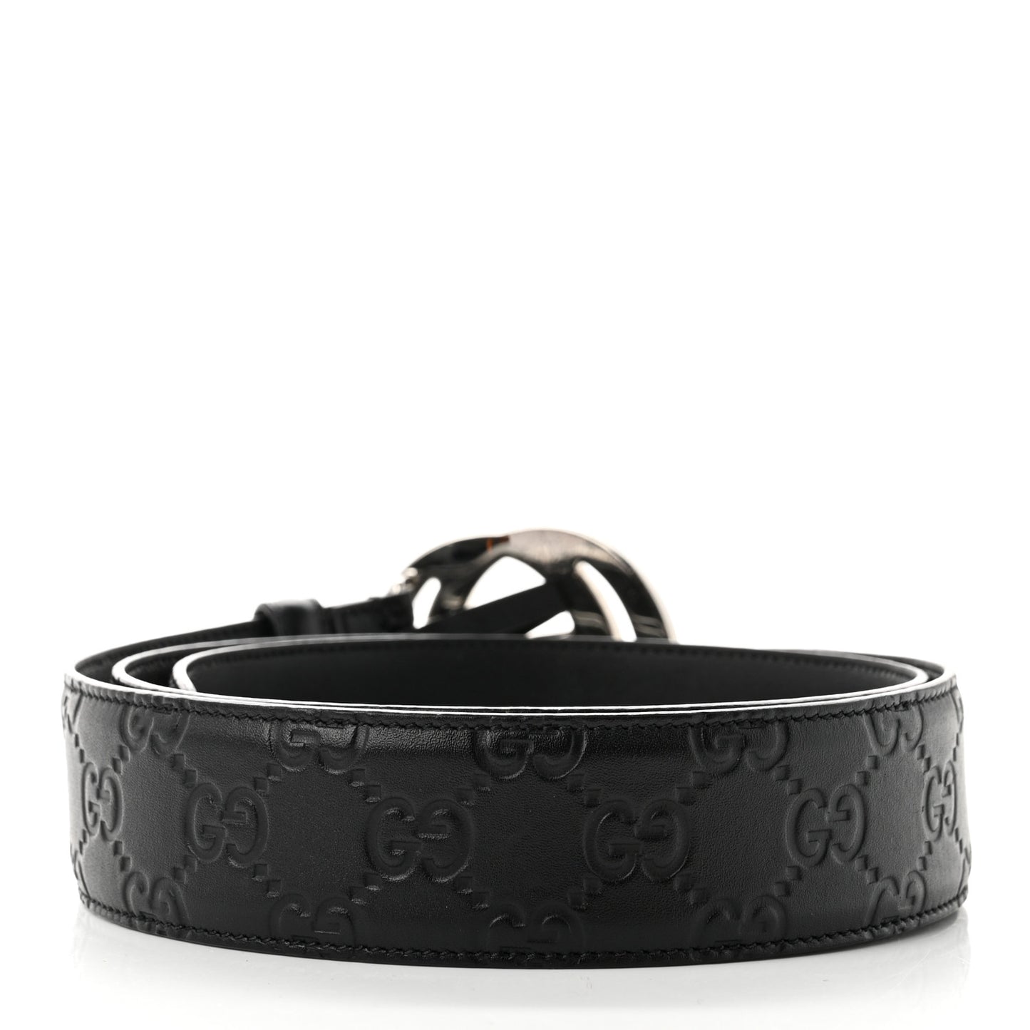 Guccissima Signature Interlocking G 40mm Belt 95 38 Black