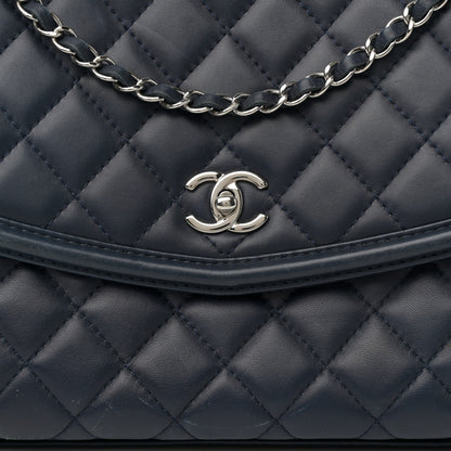 Chanel Lambskin Quilted Large Geometric Flap Navy 9 of 14