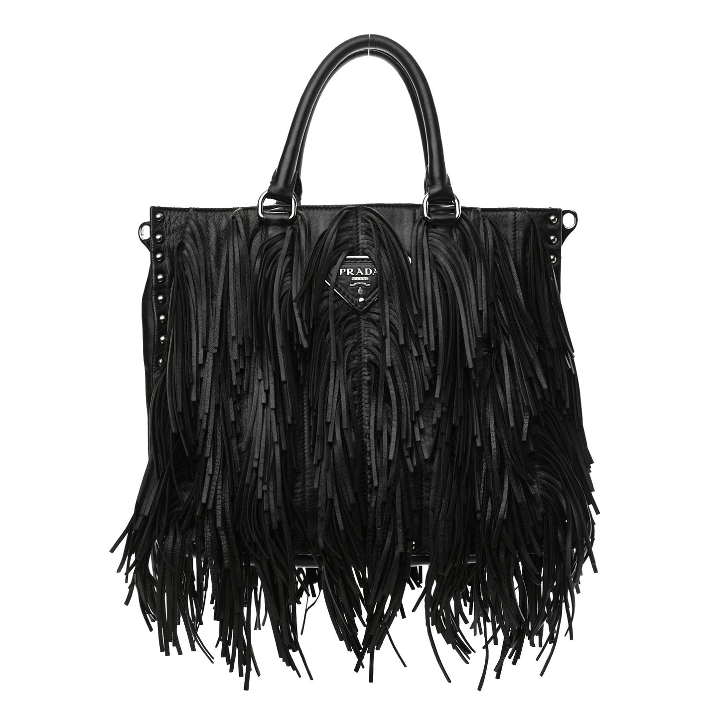 Nappa Fringe Tote Black