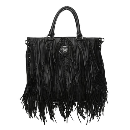 Prada Nappa Fringe Tote Black 1 of 13