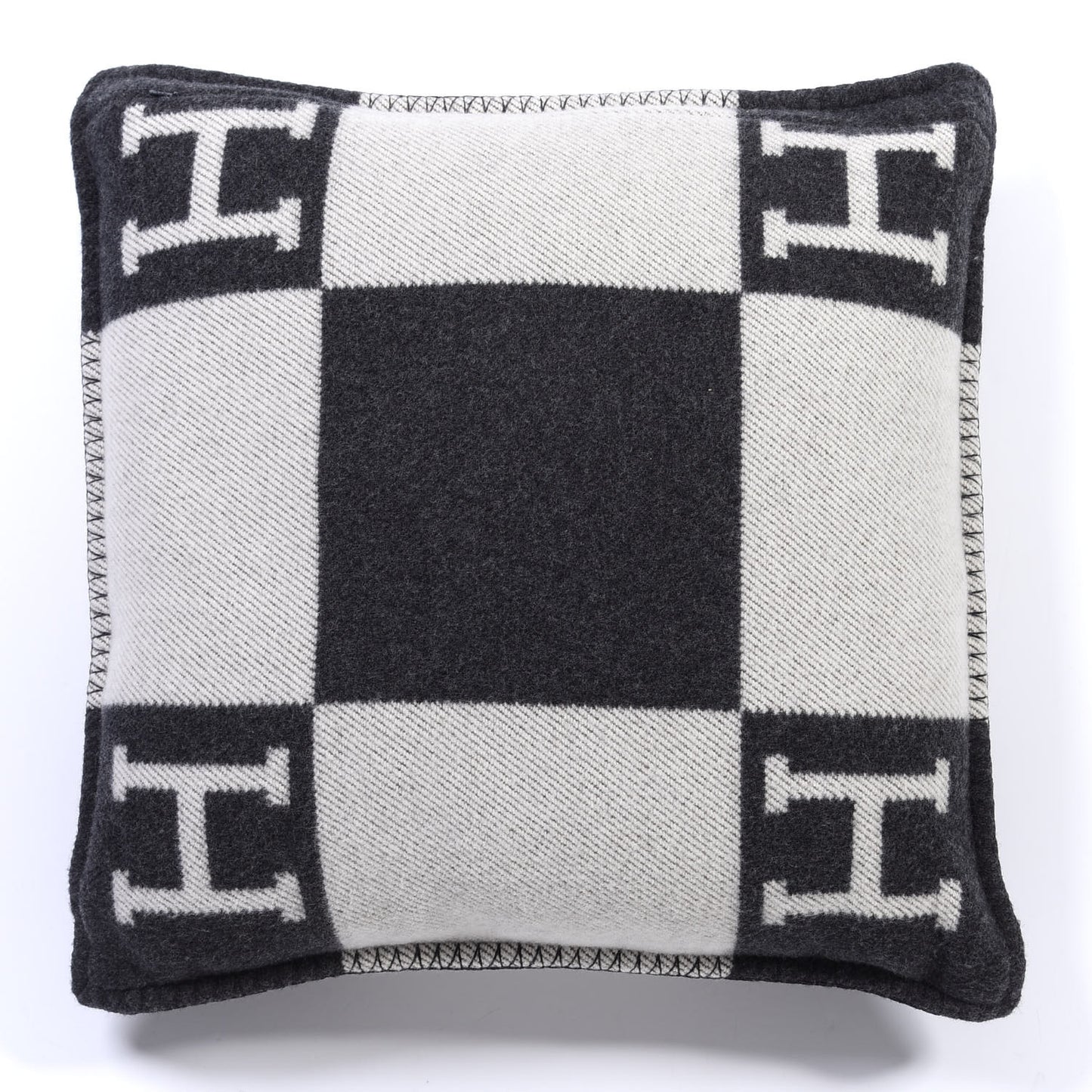 Wool Cashmere Avalon Pillow PM Ecru Gris Fonce