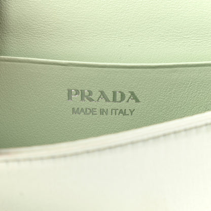 Prada Satin Crystal Metal Triangle Logo Card Holder With Strap Acqua 6 of 11