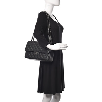Chanel Caviar Quilted Jumbo Double Flap Black 2 of 11