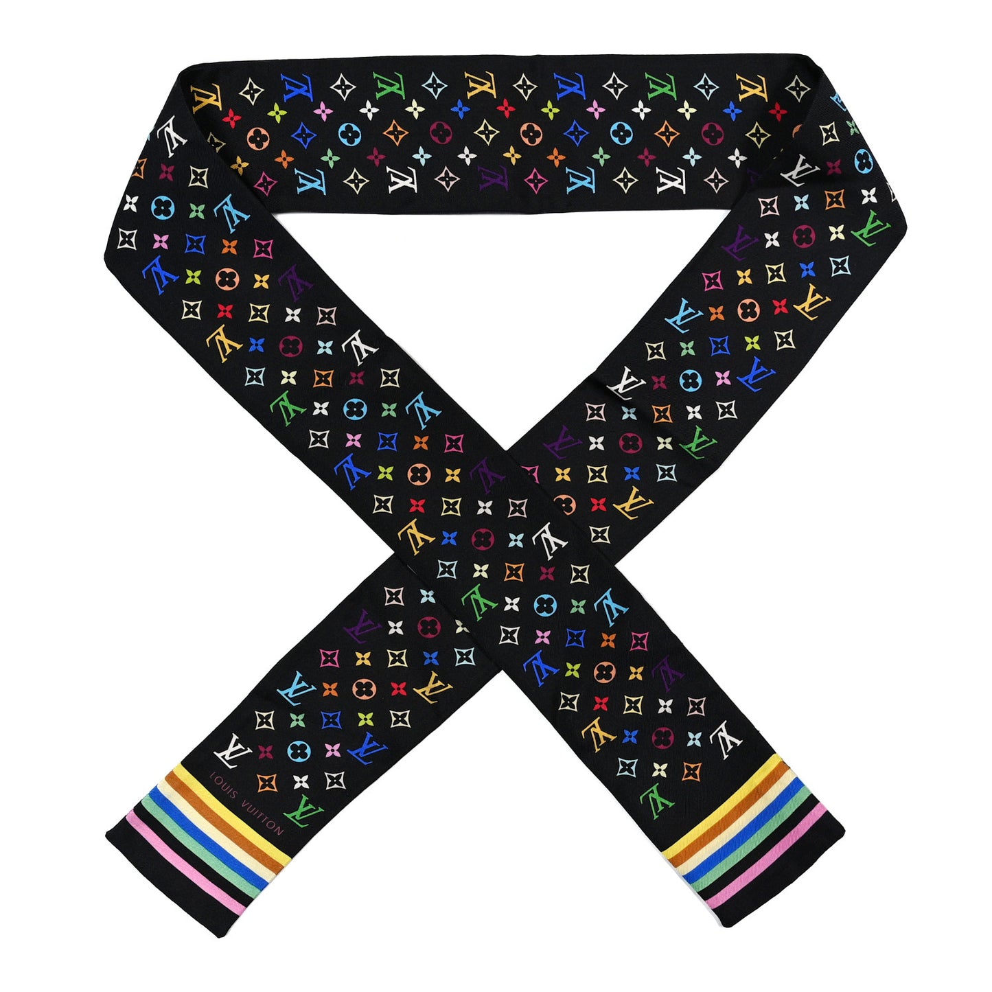 LV X TM Silk Monogram Multicolor Bandeau Black
