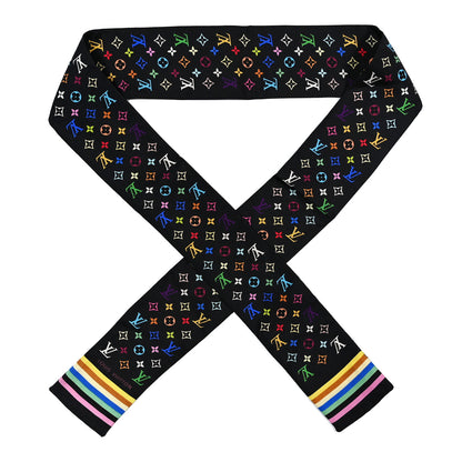 Louis Vuitton LV X TM Silk Monogram Multicolor Bandeau Black 1 of 4