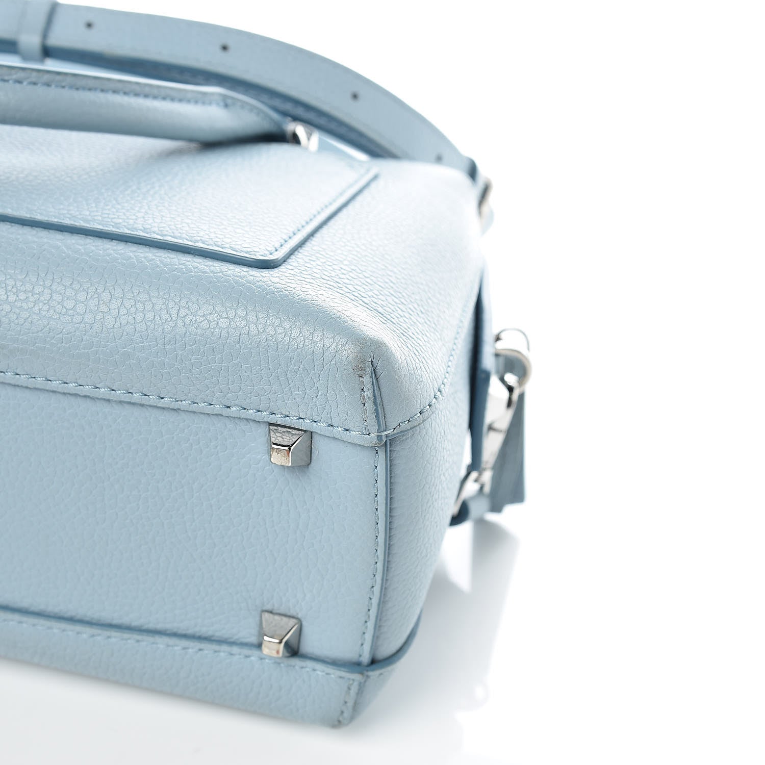 MCM Grained Calfskin Small Ella Boston Sky Blue 12 of 15