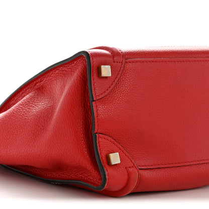 Celine Drummed Calfskin Micro Luggage Red 9 of 16