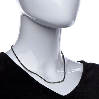 David Yurman Darkened Sterling Silver Diamond Petite Metro Necklace 2 of 8