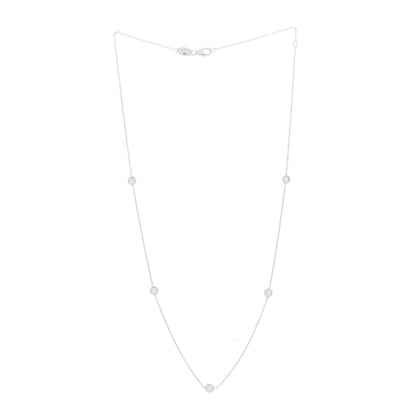 Roberto Coin 18K White Gold Diamond .25ctw Diamonds By The Inch Five Station Necklace 2 of 3