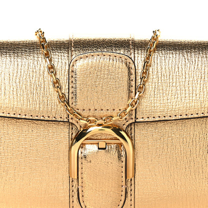 Delvaux Metallic Rodeo Calfskin Brillant Wallet On Chain Satin Gold 7 of 9