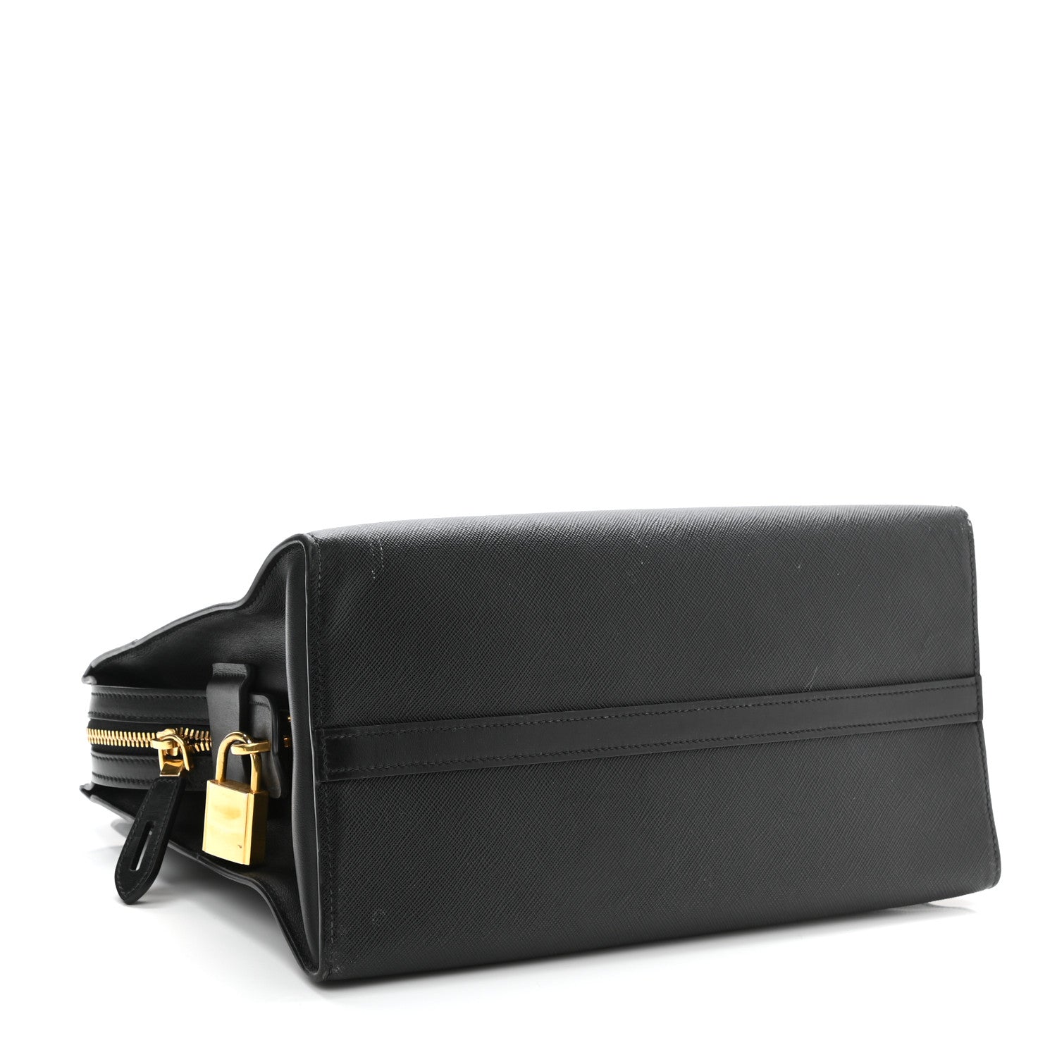 Prada Saffiano City Calfskin Esplanade Tote Black 3 of 11