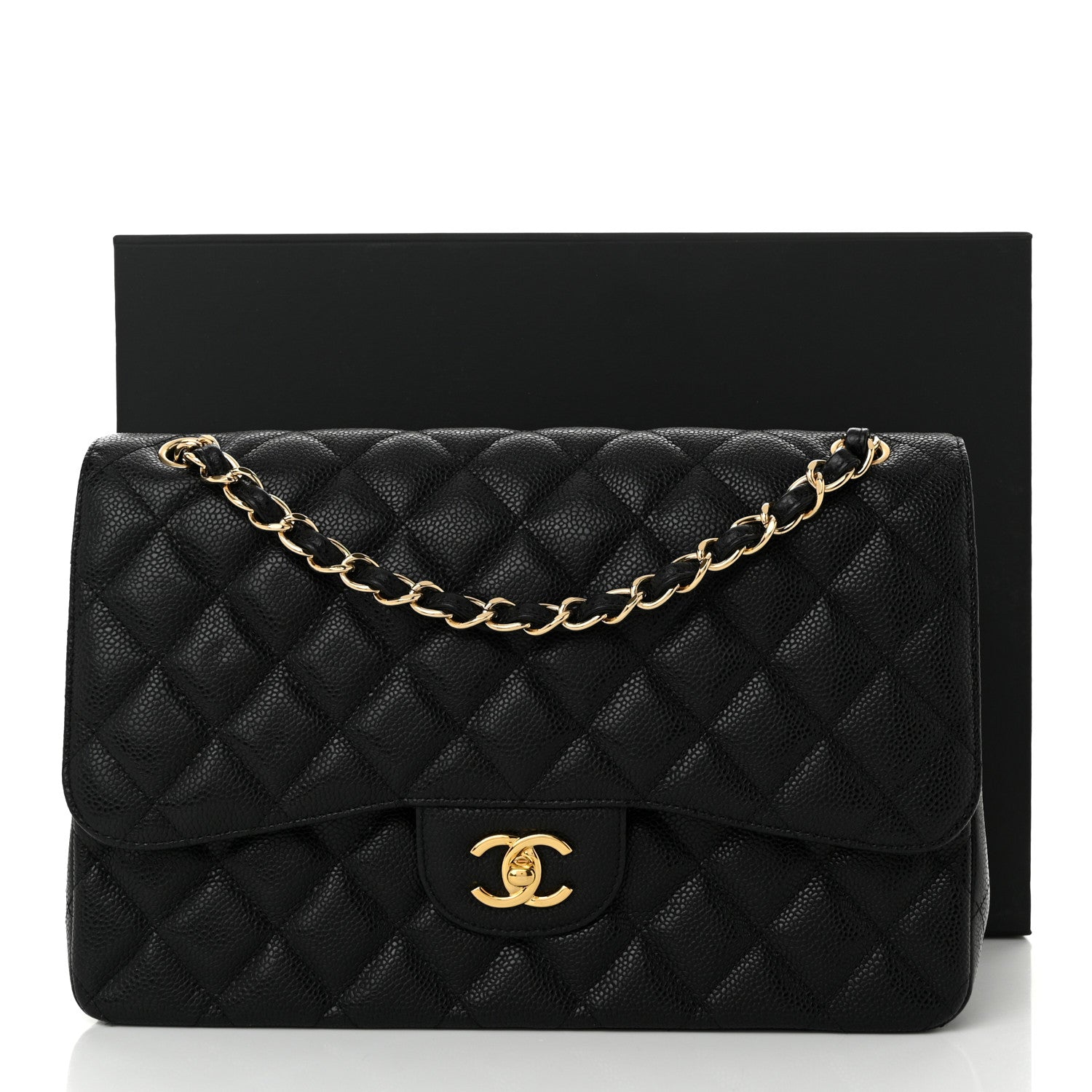 Chanel Caviar Quilted Jumbo Double Flap Black 11 of 11