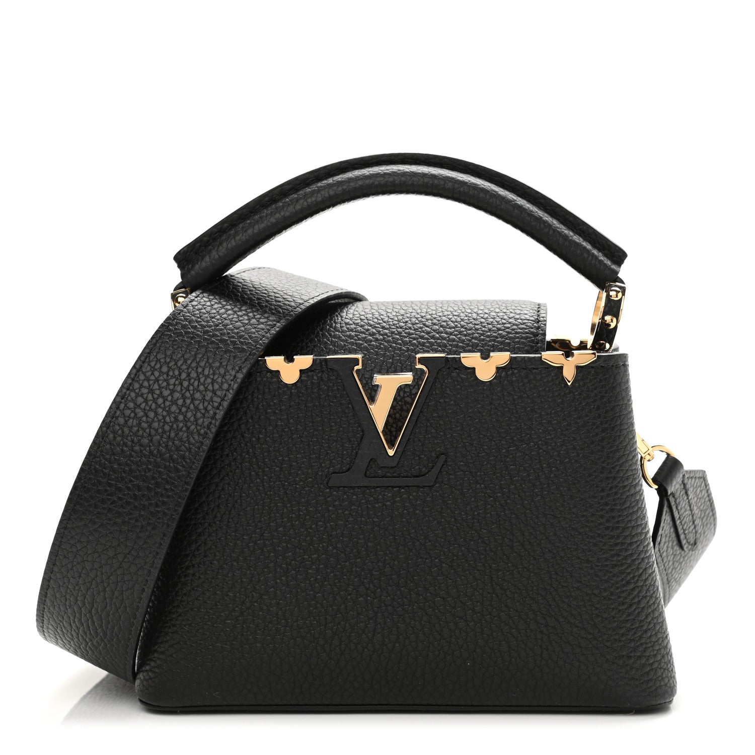Louis Vuitton Taurillon Embellished Flower Crown Capucines Mini Black 2 of 17