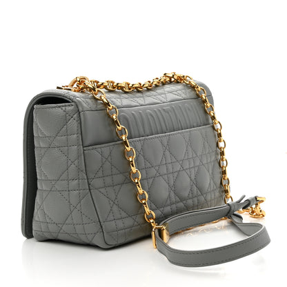 Christian Dior Calfskin Cannage Medium Caro Bag Grey 4 of 10