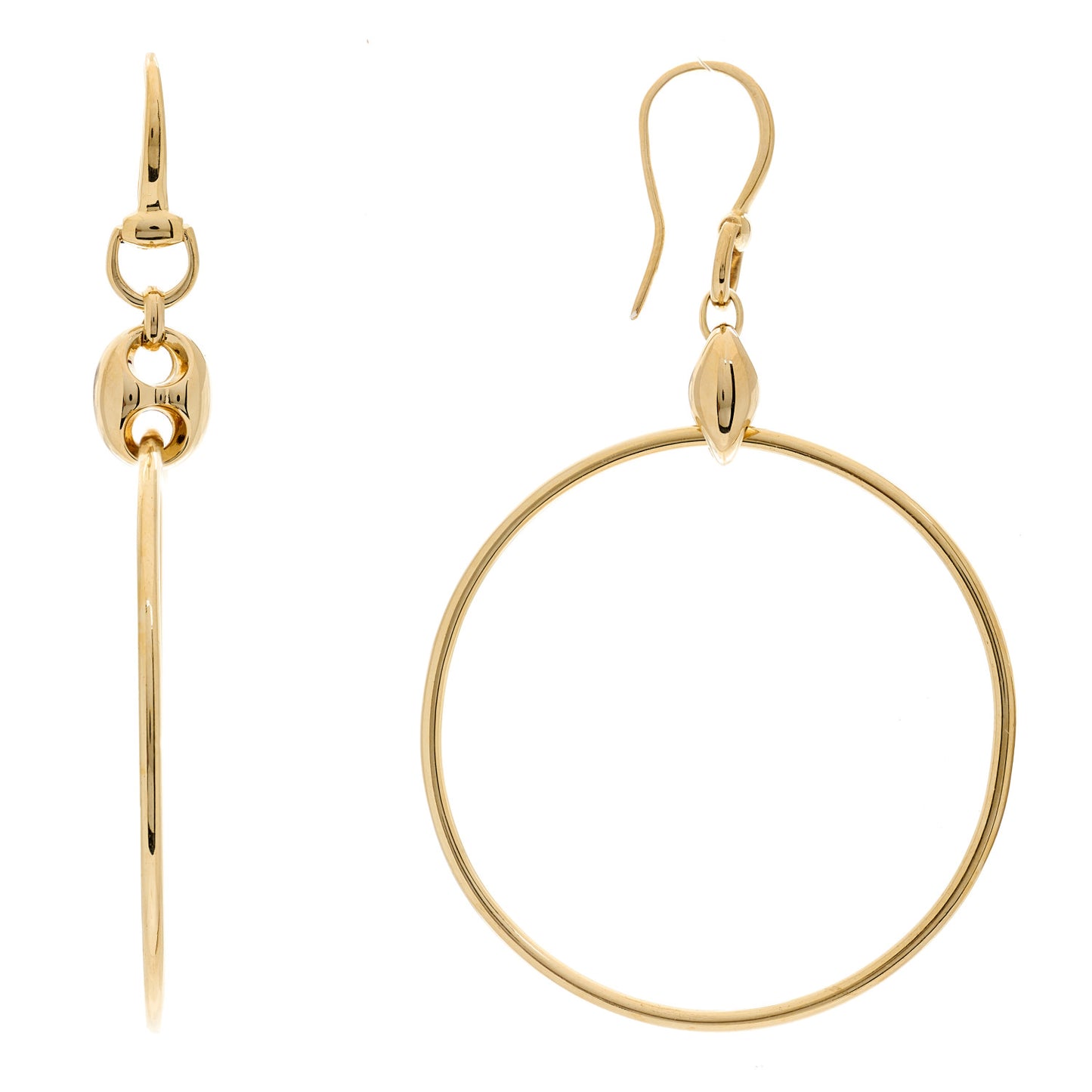 18K Yellow Gold Marina Hoop Earrings