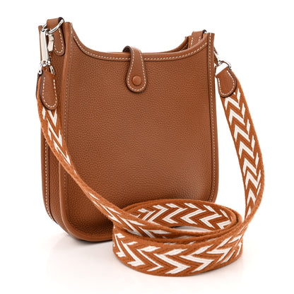 Hermes Taurillon Maurice Amazone Evelyne TPM Gold White 3 of 10