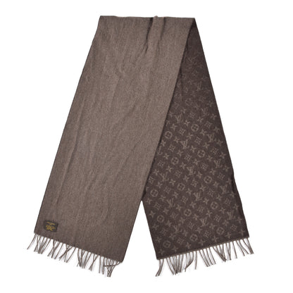 Louis Vuitton Cashmere Wool Monogram Gradient Scarf Noisette 2 of 3