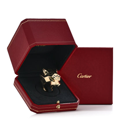 Cartier 18K Yellow Gold Peridot Black Onyx Black Lacquer Panthere De Cartier Ring 66 11.5 7 of 7