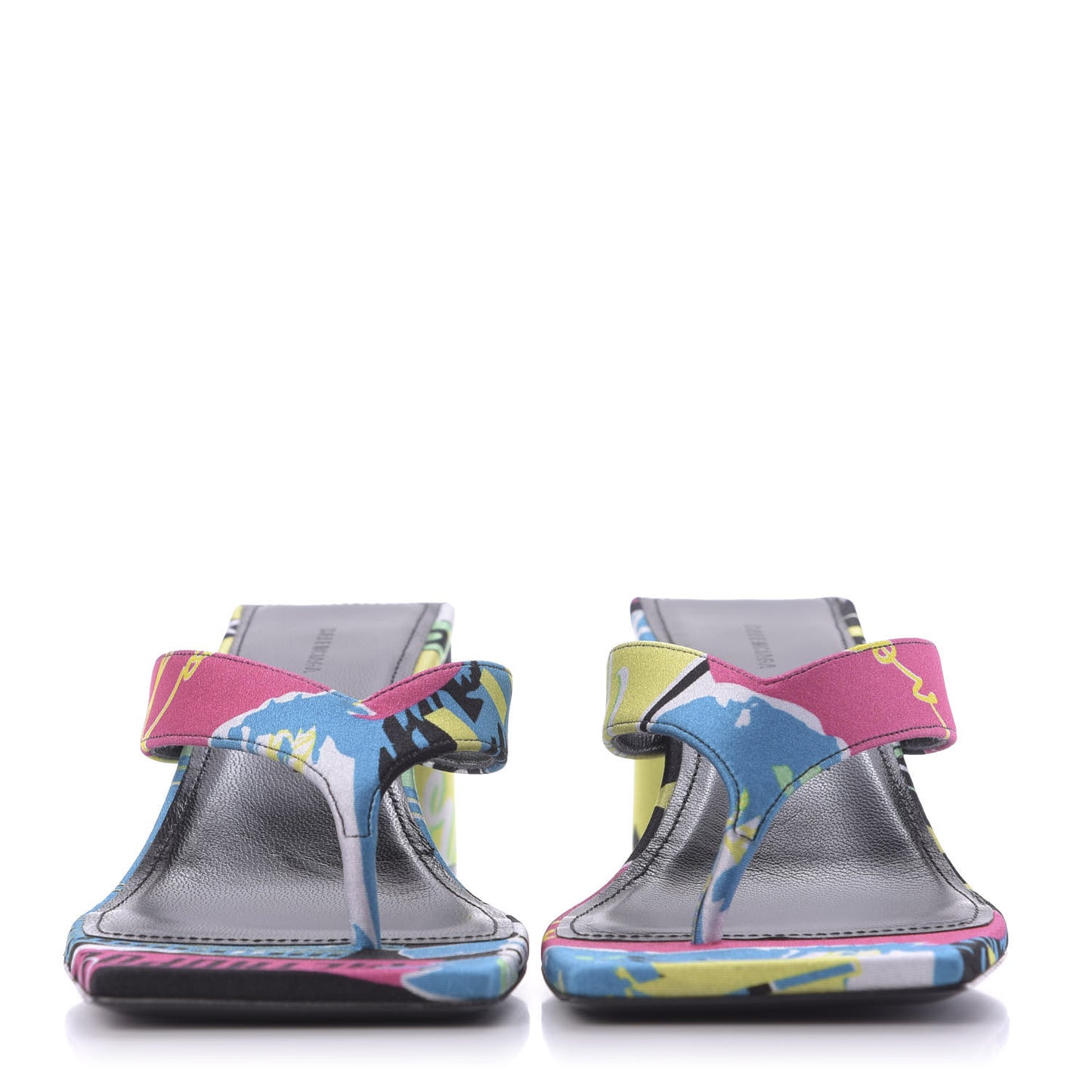 Spandex Double Square Flat 60mm Sandals 37 Multicolor