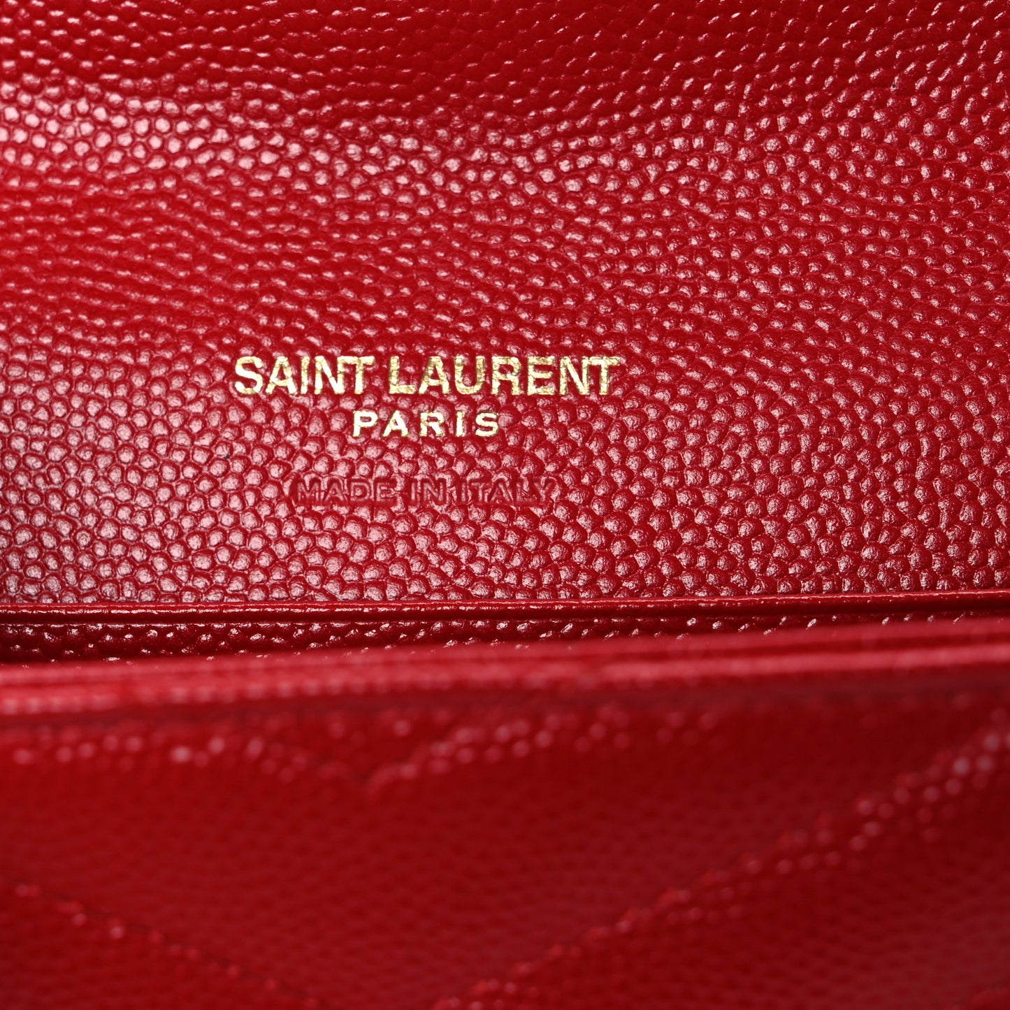 Grain De Poudre Matelasse Chevron Small Monogram Envelope Wallet New Red