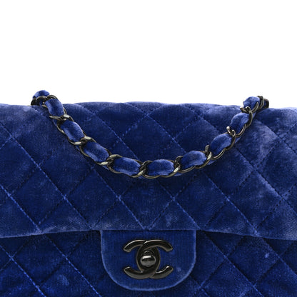 Chanel Velvet Quilted Mini Rectangular Flap Dark Blue 8 of 11