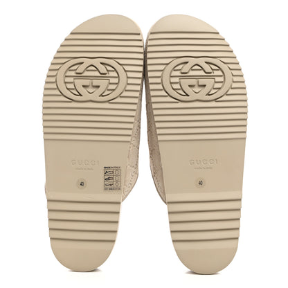 Gucci Suede Guccissima Womens Horsebit Slippers 40 Oatmeal 5 of 8
