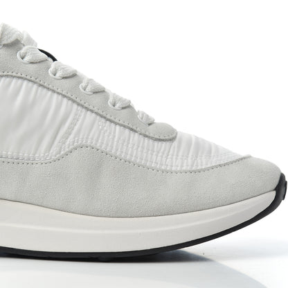 Chanel Nylon Suede Calfskin Womens CC Sneakers 36 Grey White 11 of 16