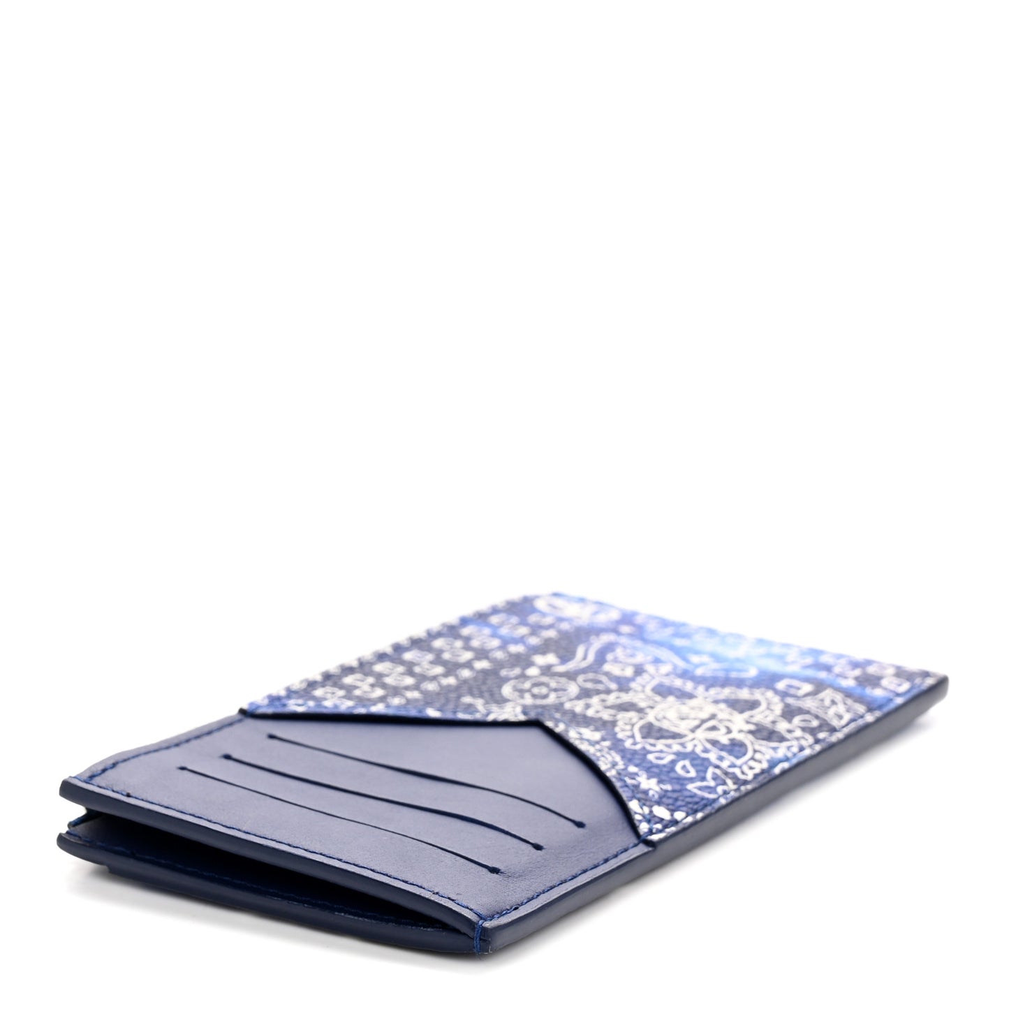 Cowhide Monogram Bandana Coin Card Holder Blue