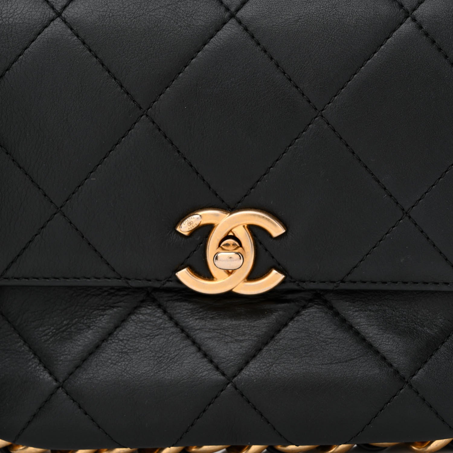 Chanel Calfskin Quilted Small Framing Chain Bag Black 8 of 11