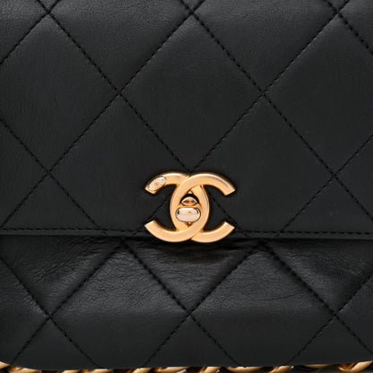 Chanel Calfskin Quilted Small Framing Chain Bag Black 8 of 11