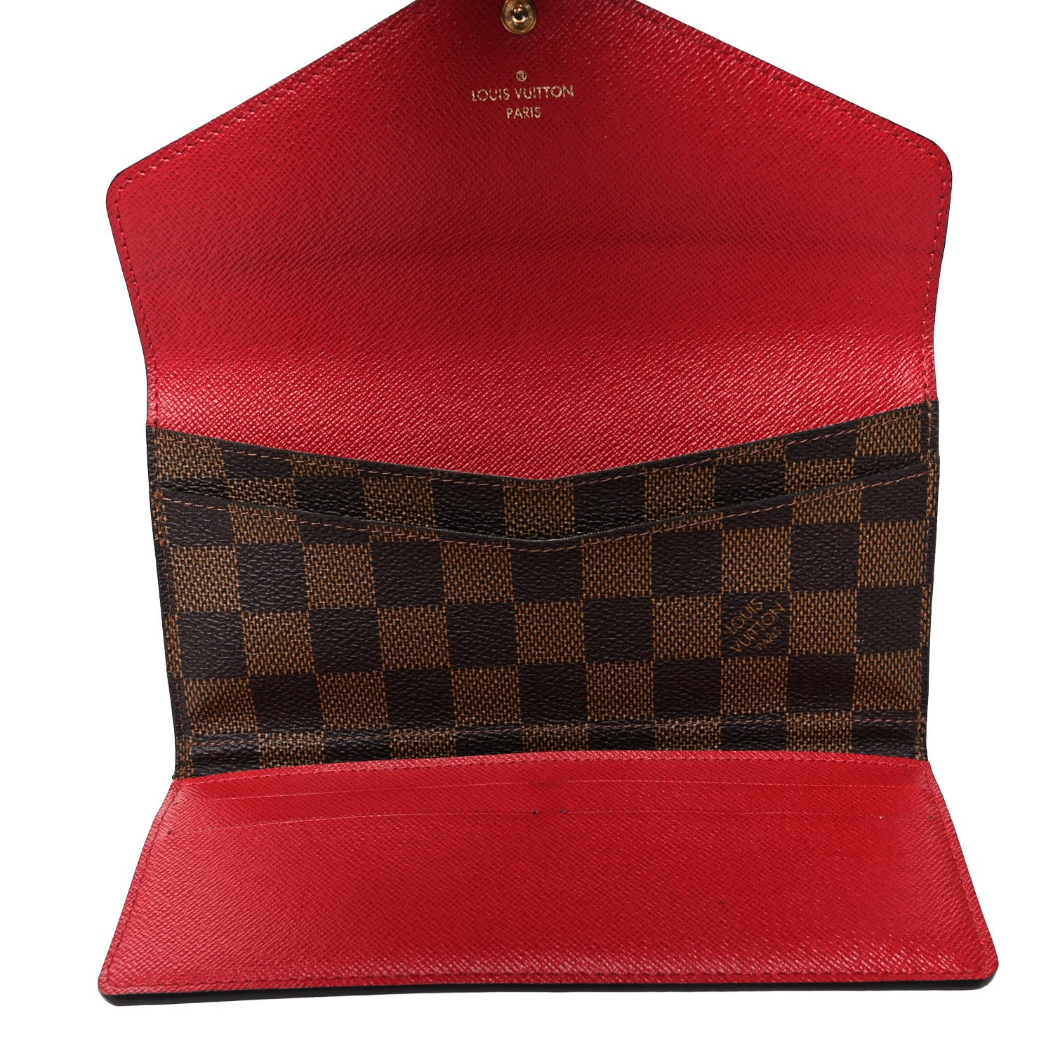 Louis Vuitton Damier Ebene Josephine Wallet Red 5 of 10