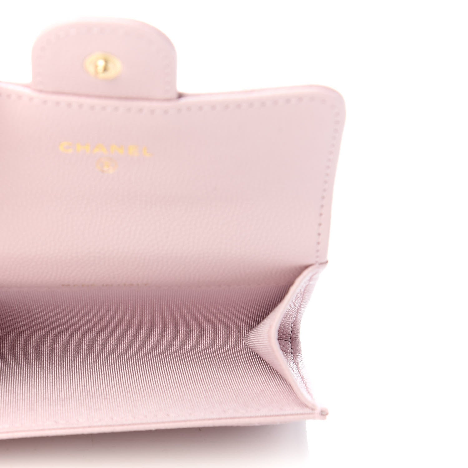 Chanel Caviar Quilted Flap Card Holder Wallet Light Pink 5 of 9