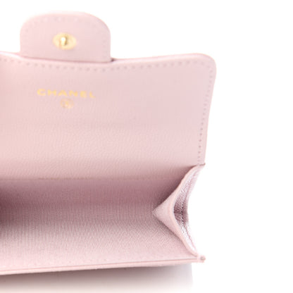 Chanel Caviar Quilted Flap Card Holder Wallet Light Pink 5 of 9
