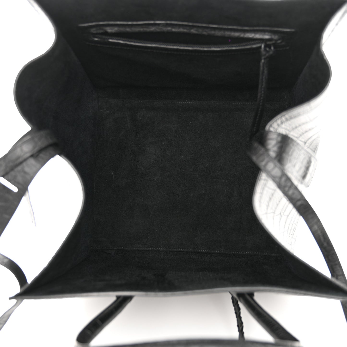 Crocodile Embossed Calfskin Medium Phantom Luggage Black